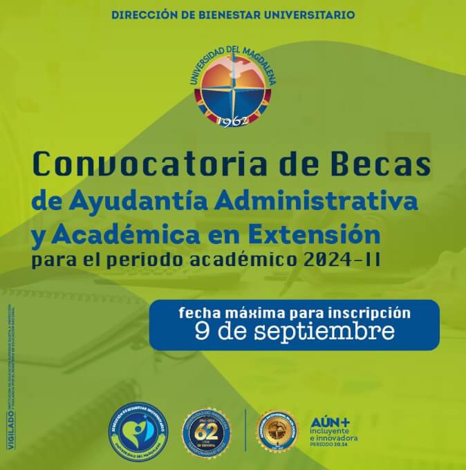 Abierta convocatoria Becas de Ayudantías Administrativa y Académica en Extensión.