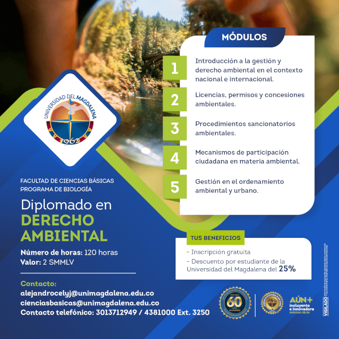 Inscripciones para el Diplomado en Gestión y Derecho Ambiental