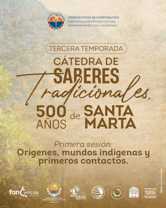 Afiche central de la Catedra de saberes tradicionales del Caribe colombiano
