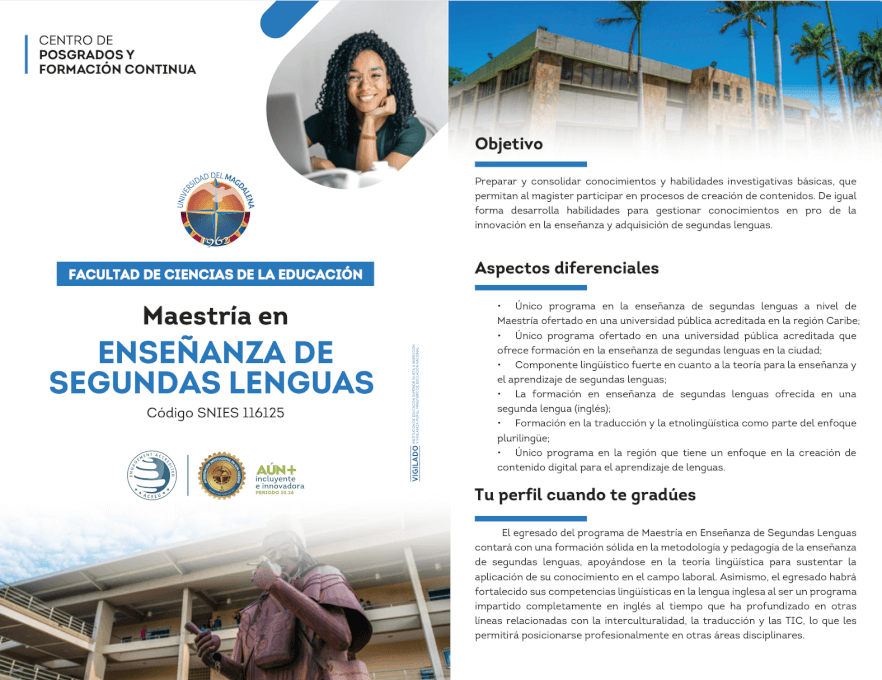 La Universidad del Magdalena marcó un nuevo precedente en la formación de docentes con el inicio de clases de la primera cohorte de la Maestría en Enseñanza de Segundas Lenguas.