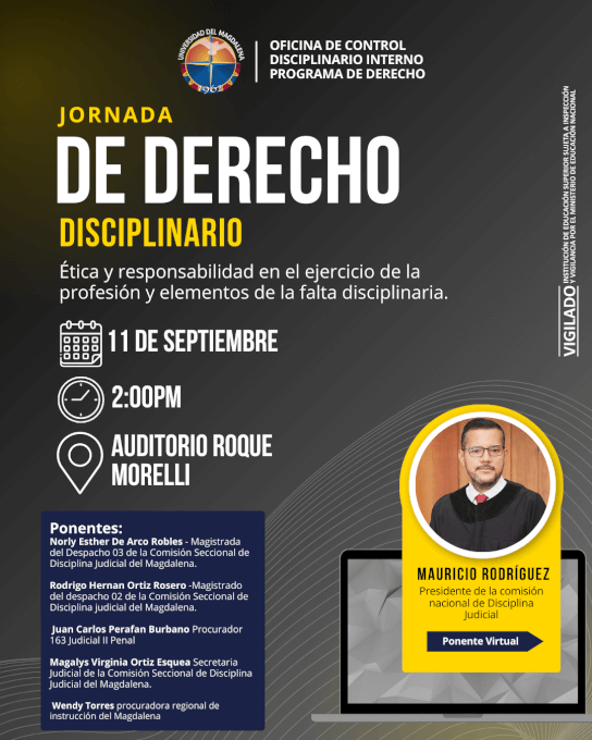 Una oportunidad única para fortalecer tu formación ética y conocer de primera mano el ejercicio disciplinario en Colombia.