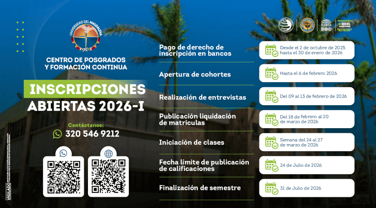 Inscripciones abiertas - Periodo 2026 I