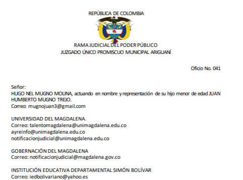 Noticia acción de tutela