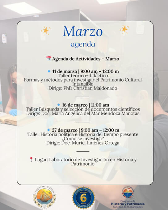 Agenda Académica Marzo 2026 Talleres y Espacios Para Investigadores