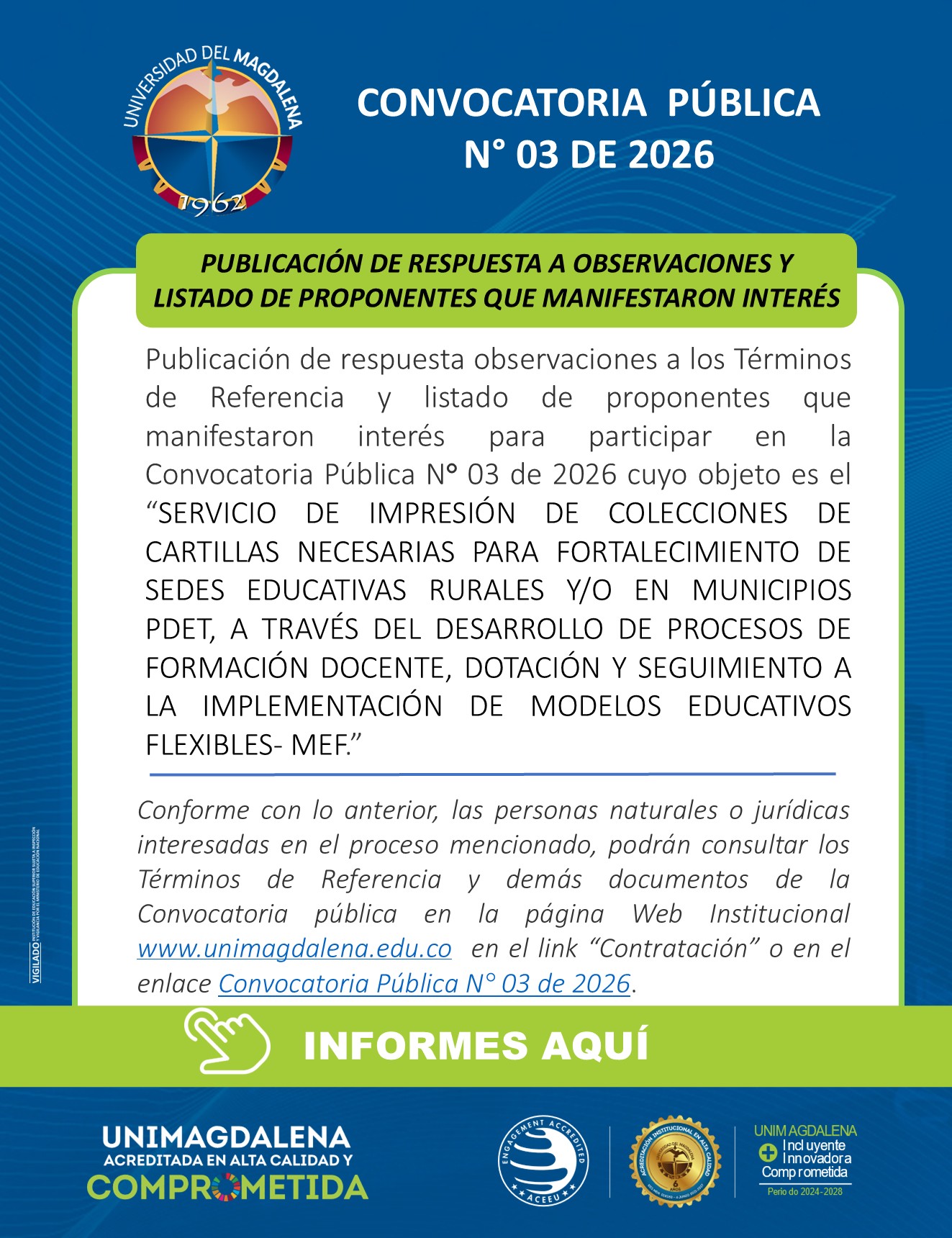 Convocatoria Pública N° 03 de 2026