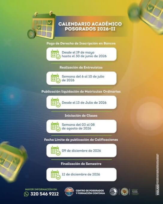 Inscripciones abiertas - Periodo 2026 II