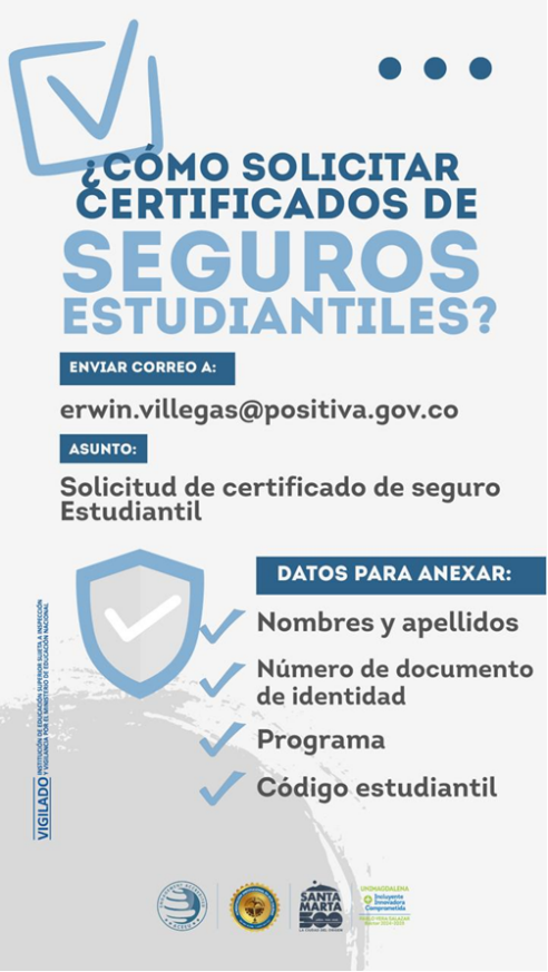Infografía: cómo solicitar certificados de seguros estudiantiles ante Positiva