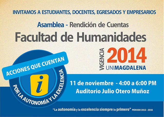 Anuncio rendición de cuentas facultad de humanidades