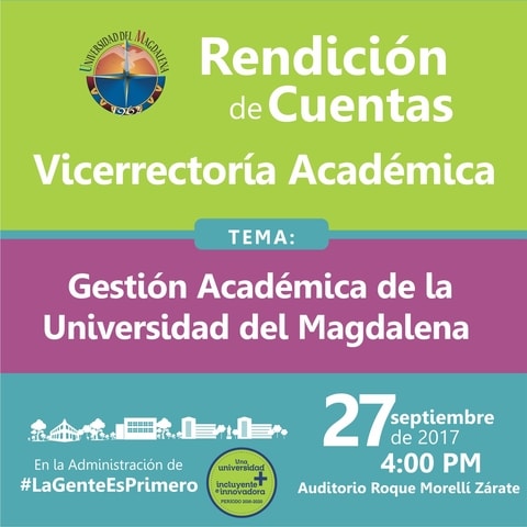 imagen de invitación a rendición de cuentas vicerrectoría académica
