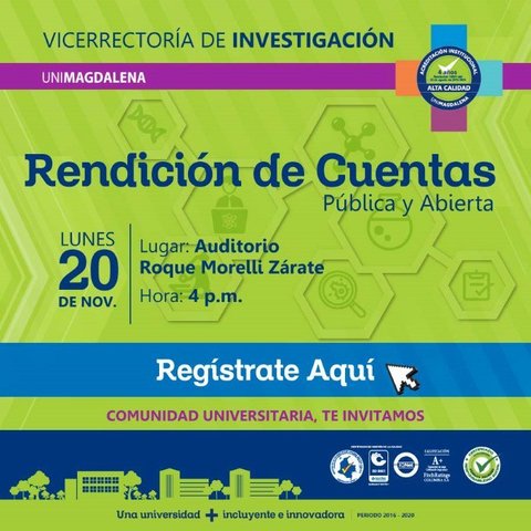 Anuncio de rendición de cuentas de vicerrectoría de investigación