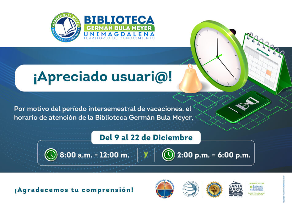 Cambio de horario de atención por motivo de vacaciones intersemestrales