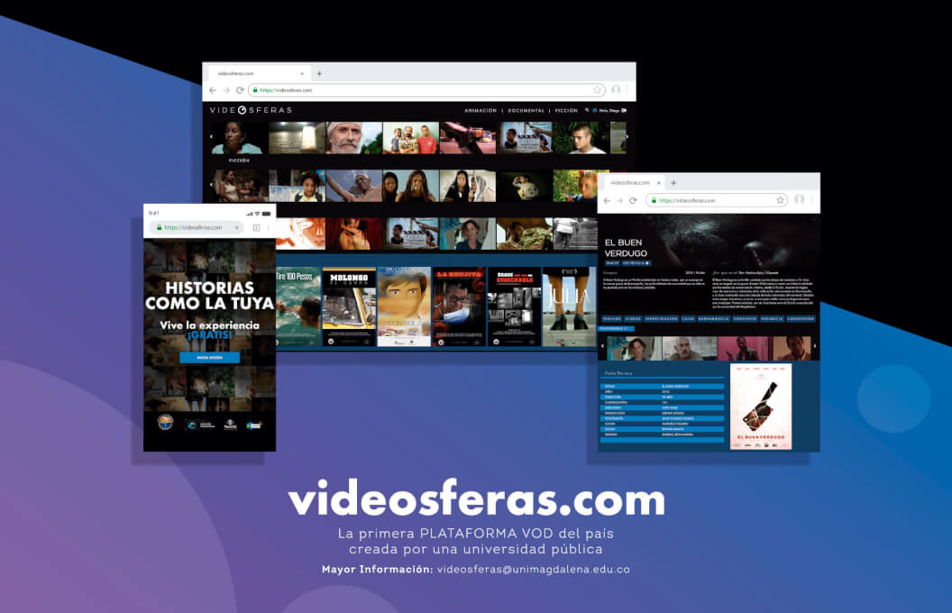 Se muestra algunas ventanas de videosferas.com