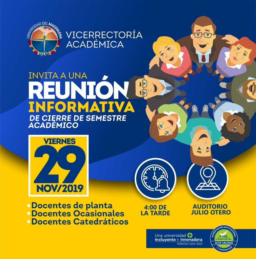 Anuncio de rendición de cuentas de vicerrectoría académica 2019