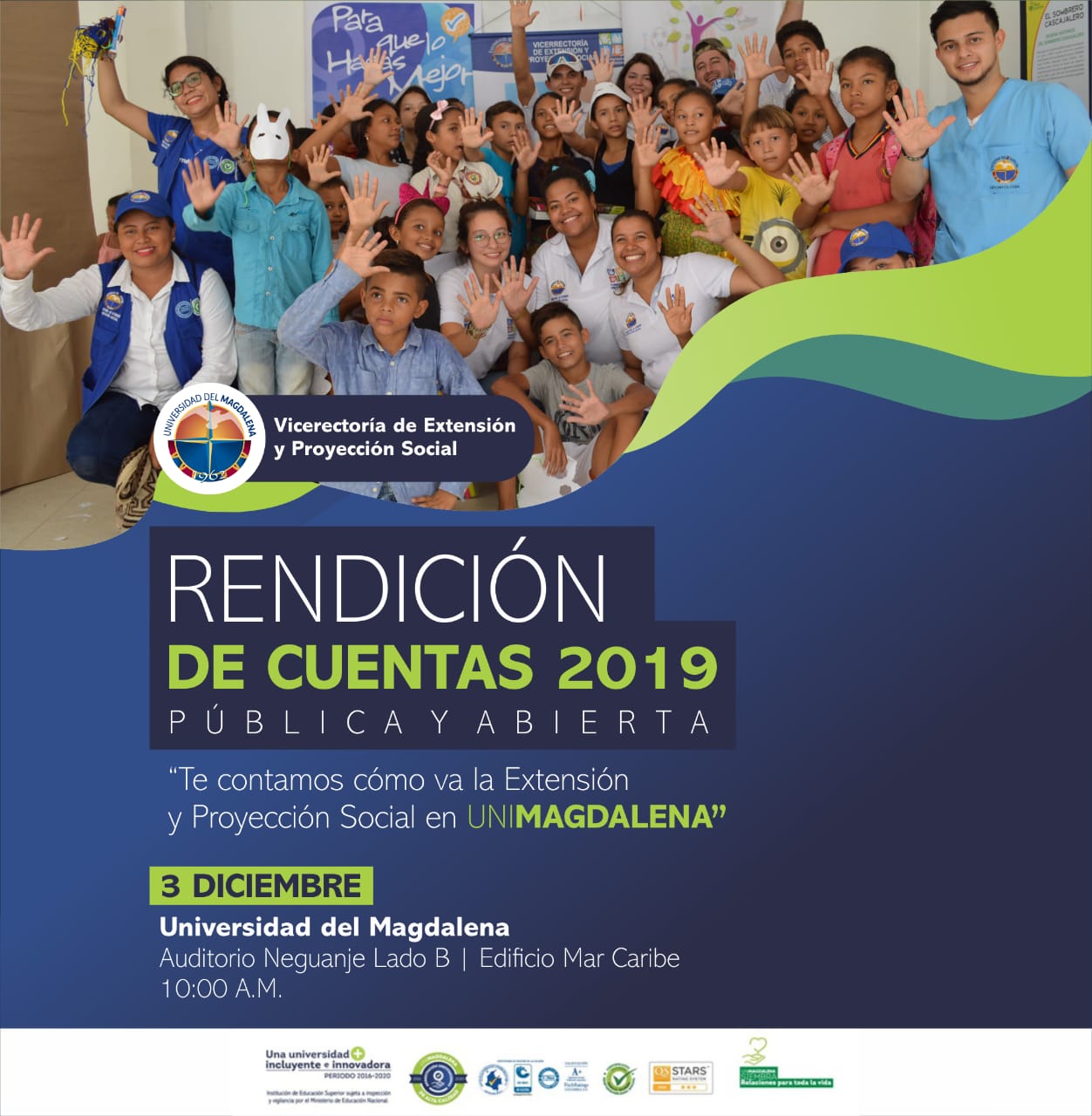 Anuncio de rendición de cuentas de vicerrectoría de extensión 2019