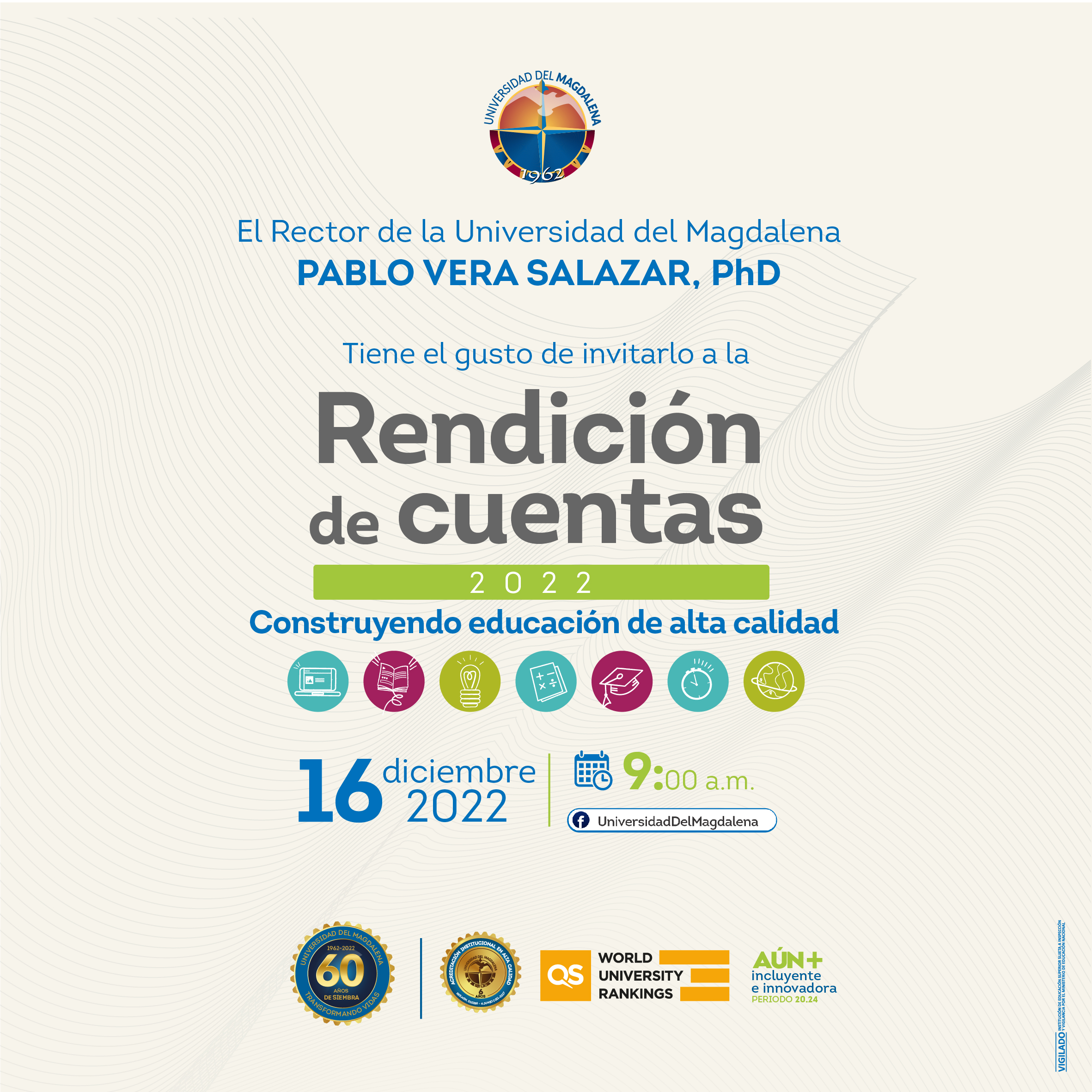 Portada rendición de cuentas del rector 2022