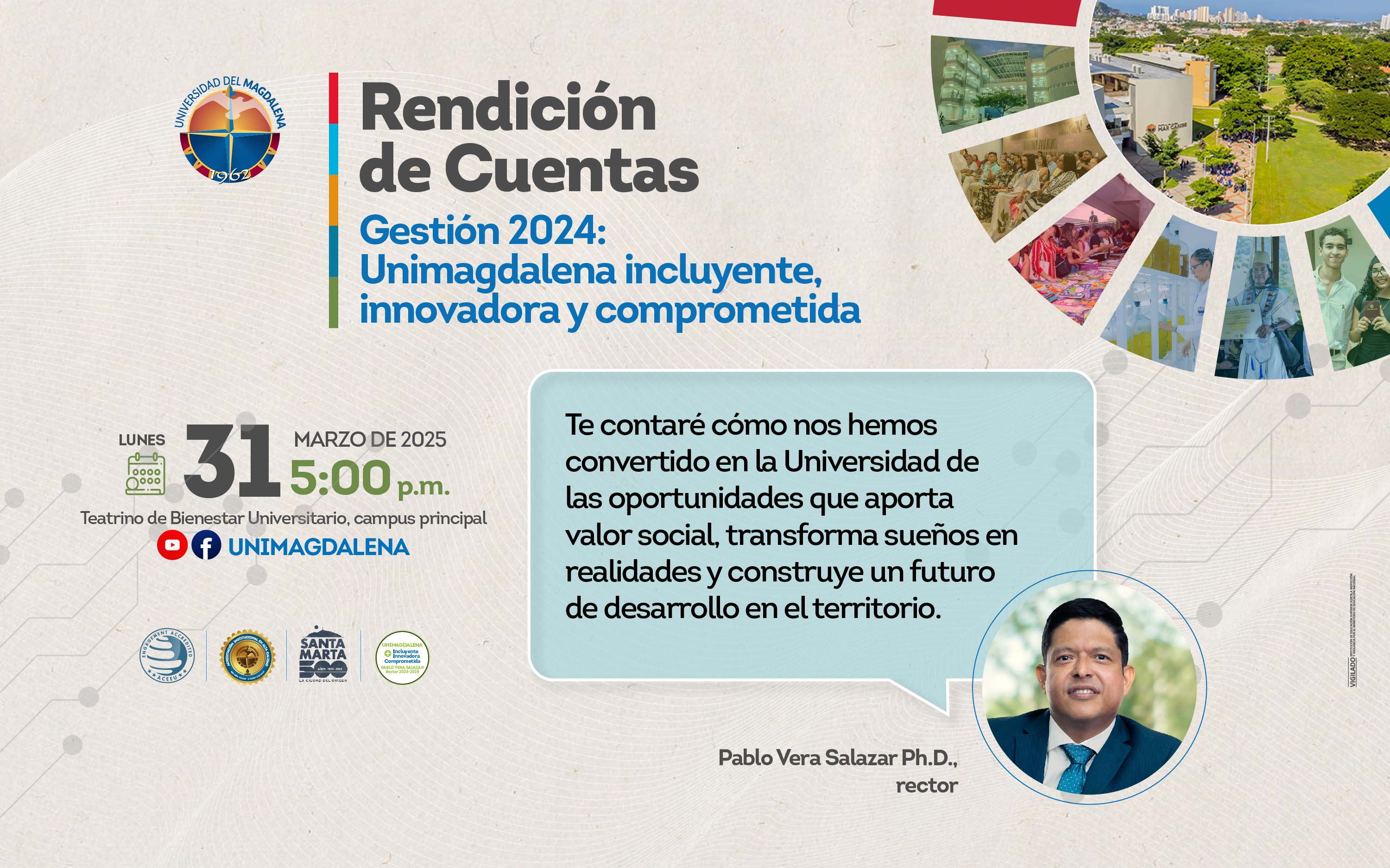 Portada rendición de cuentas del rector 2025